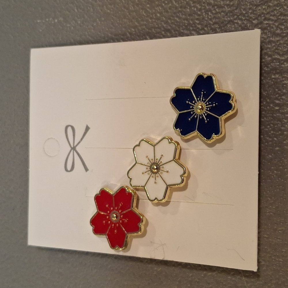 Floral Enamel Pin Set